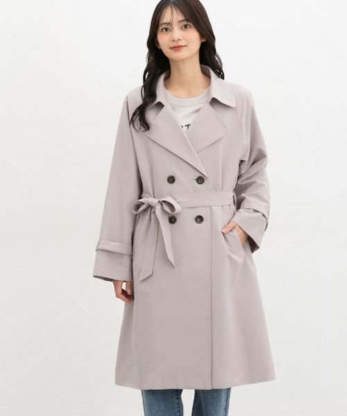 Honeys（ハニーズ）の「【非フッ素撥水加工】撥水加工トレンチコート（トレンチコート・レディース・ネイビー/ピンクベージュ/ブラック/ライトベージュ・3L/L/LL/M/S）」の16枚目の写真