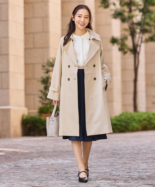 Honeys（ハニーズ）の「【非フッ素撥水加工】撥水加工トレンチコート（トレンチコート・レディース・ネイビー/ピンクベージュ/ブラック/ライトベージュ・3L/L/LL/M/S）」の18枚目の写真