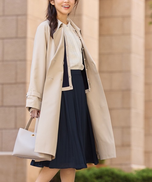 Honeys（ハニーズ）の「【非フッ素撥水加工】撥水加工トレンチコート（トレンチコート・レディース・ネイビー/ピンクベージュ/ブラック/ライトベージュ・3L/L/LL/M/S）」の19枚目の写真