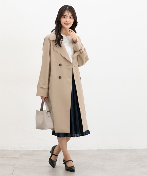 Honeys（ハニーズ）の「【非フッ素撥水加工】撥水加工トレンチコート（トレンチコート・レディース・ネイビー/ピンクベージュ/ブラック/ライトベージュ・3L/L/LL/M/S）」の21枚目の写真