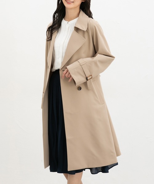 Honeys（ハニーズ）の「【非フッ素撥水加工】撥水加工トレンチコート（トレンチコート・レディース・ネイビー/ピンクベージュ/ブラック/ライトベージュ・3L/L/LL/M/S）」の22枚目の写真