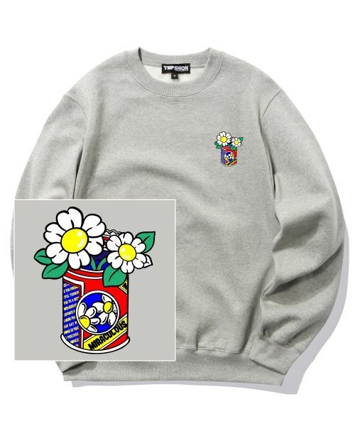 TRIPSHION(トリップション)の「DAISY CAN VASE LOGO クルーネック - グレー(スウェット・メンズ・その他・LARGE/MEDIUM/X-LARGE)」の1枚目の写真