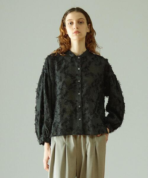 【LOURMARIN】フリンジジャガードブラウス
