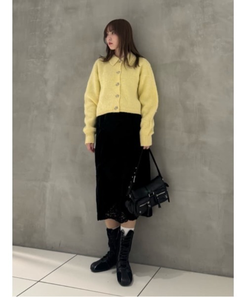 SLY(スライ)の「VELOUR L/SK ベロア ロングスカート 秋服 冬服(スカート・レディース・オフホワイト/ブラック・FREE)」の17枚目の写真