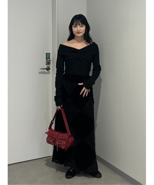 SLY(スライ)の「VELOUR L/SK ベロア ロングスカート 秋服 冬服(スカート・レディース・オフホワイト/ブラック・FREE)」の19枚目の写真