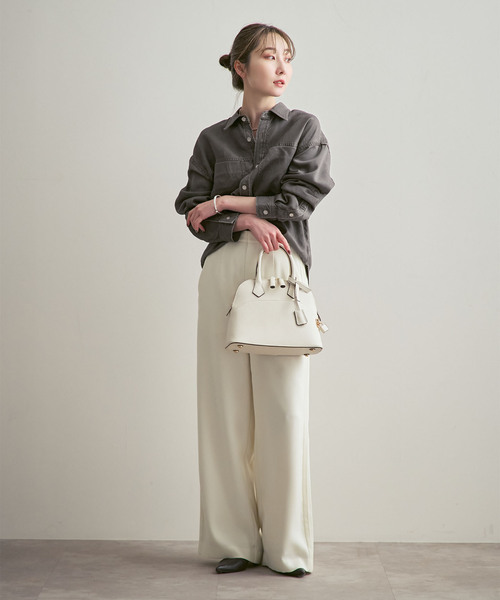 Noble（ノーブル）の「フェードカラービッグポケットシャツ（シャツ/ブラウス・レディース・チャコールグレー/ネイビー・FREE）」の5枚目の写真