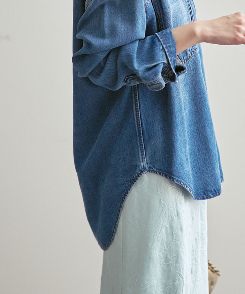 Noble（ノーブル）の「フェードカラービッグポケットシャツ（シャツ/ブラウス・レディース・チャコールグレー/ネイビー・FREE）」の11枚目の写真