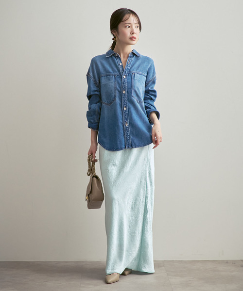 Noble（ノーブル）の「フェードカラービッグポケットシャツ（シャツ/ブラウス・レディース・チャコールグレー/ネイビー・FREE）」の12枚目の写真