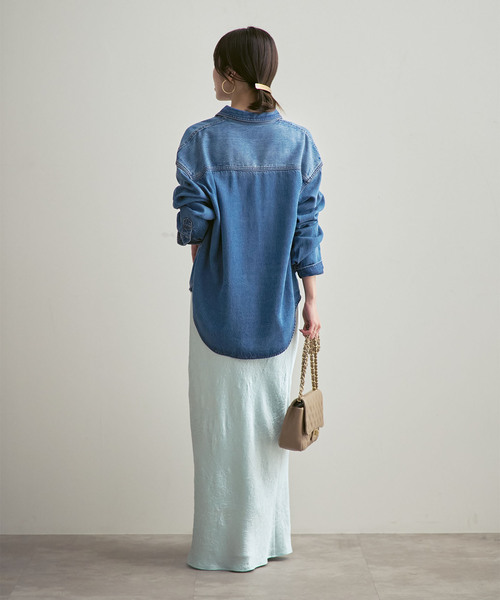 Noble（ノーブル）の「フェードカラービッグポケットシャツ（シャツ/ブラウス・レディース・チャコールグレー/ネイビー・FREE）」の13枚目の写真