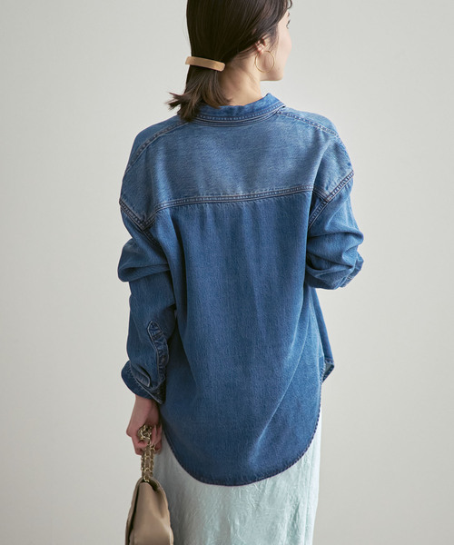 Noble（ノーブル）の「フェードカラービッグポケットシャツ（シャツ/ブラウス・レディース・チャコールグレー/ネイビー・FREE）」の16枚目の写真