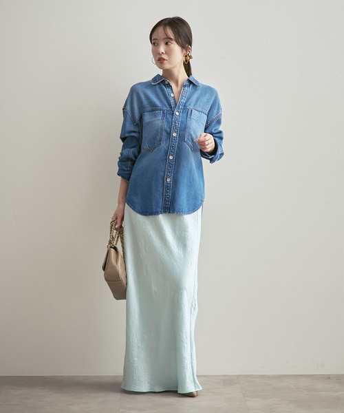 Noble（ノーブル）の「フェードカラービッグポケットシャツ（シャツ/ブラウス・レディース・チャコールグレー/ネイビー・FREE）」の17枚目の写真