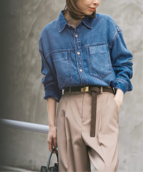 Noble（ノーブル）の「フェードカラービッグポケットシャツ（シャツ/ブラウス・レディース・チャコールグレー/ネイビー・FREE）」の22枚目の写真