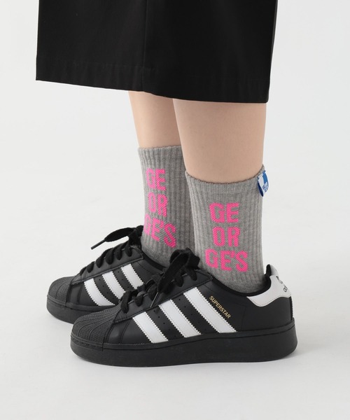 GEORGE'S（ジョージズ）の「ネオンロゴラベルソック（23～25cm／26～28cm）（ソックス/靴下・メンズ・グリーン/オレンジ/ピンク・23-25cm/26-28cm）」の4枚目の写真