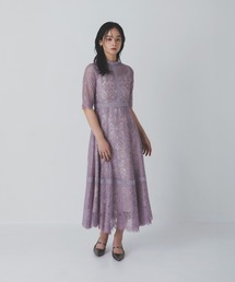 Rose of Sharon（ローズオブシャロン）の「スタンドカラー総レースフレアドレス（ドレス）」