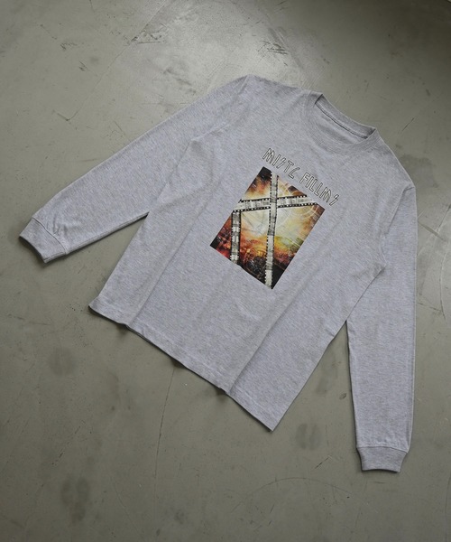 WILLFULLY(ウィルフリー)の「vintage like print long T(Tシャツ/カットソー・レディース・グレー系その他/ブラック/オートミール・FREE)」の1枚目の写真
