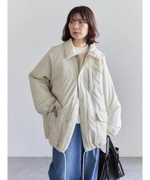 Samansa Mos2 blue | 襟付中綿ブルゾン(ブルゾン)