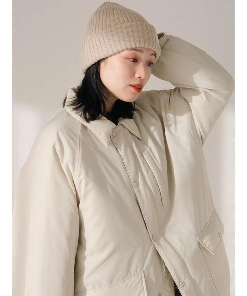 Samansa Mos2 blue（サマンサモスモスブルー）の「襟付中綿ブルゾン（ブルゾン・レディース・ライトベージュ/ブラック/カーキ・F）」の5枚目の写真