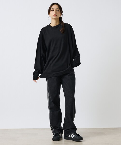 ABAHOUSE（アバハウス）の「【LUCEBER/ルースバー】MERINO WOOL LONG SLEEVE TEE/メリノウールロングスリーブニットソー（ニット/セーター・メンズ・ブラック・M/L/XL）」の11枚目の写真