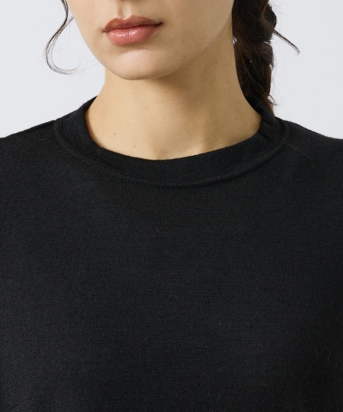 ABAHOUSE（アバハウス）の「【LUCEBER/ルースバー】MERINO WOOL LONG SLEEVE TEE/メリノウールロングスリーブニットソー（ニット/セーター・メンズ・ブラック・M/L/XL）」の7枚目の写真