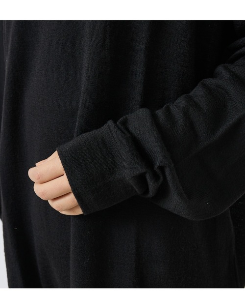 ABAHOUSE（アバハウス）の「【LUCEBER/ルースバー】MERINO WOOL LONG SLEEVE TEE/メリノウールロングスリーブニットソー（ニット/セーター・メンズ・ブラック・M/L/XL）」の8枚目の写真