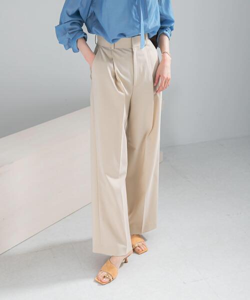 URBAN RESEARCH ROSSO WOMEN（アーバンリサーチ　ロッソ）の「防シワハイウエストワイドスラックス（その他パンツ・レディース・モカ/ライトベージュ/ブラック・TALL/38/36/34）」の16枚目の写真