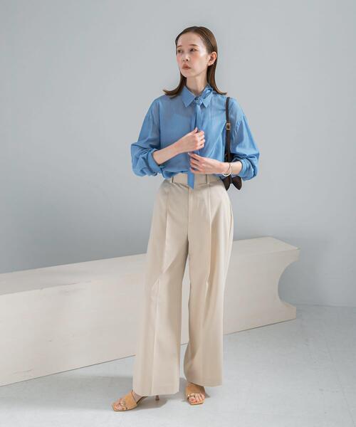 URBAN RESEARCH ROSSO WOMEN（アーバンリサーチ　ロッソ）の「防シワハイウエストワイドスラックス（その他パンツ・レディース・モカ/ライトベージュ/ブラック・TALL/38/36/34）」の17枚目の写真