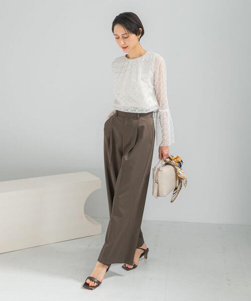 URBAN RESEARCH ROSSO WOMEN（アーバンリサーチ　ロッソ）の「防シワハイウエストワイドスラックス（その他パンツ・レディース・モカ/ライトベージュ/ブラック・TALL/38/36/34）」の22枚目の写真