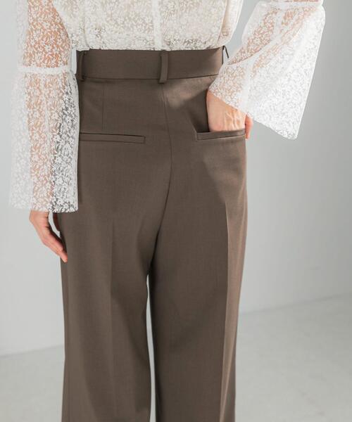 URBAN RESEARCH ROSSO WOMEN（アーバンリサーチ　ロッソ）の「防シワハイウエストワイドスラックス（その他パンツ・レディース・モカ/ライトベージュ/ブラック・TALL/38/36/34）」の18枚目の写真