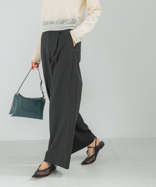 URBAN RESEARCH ROSSO WOMEN（アーバンリサーチ　ロッソ）の「防シワハイウエストワイドスラックス（その他パンツ・レディース・モカ/ライトベージュ/ブラック・TALL/38/36/34）」の4枚目の写真