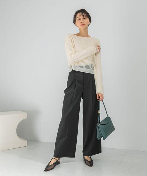 URBAN RESEARCH ROSSO WOMEN（アーバンリサーチ　ロッソ）の「防シワハイウエストワイドスラックス（その他パンツ・レディース・モカ/ライトベージュ/ブラック・TALL/38/36/34）」の5枚目の写真