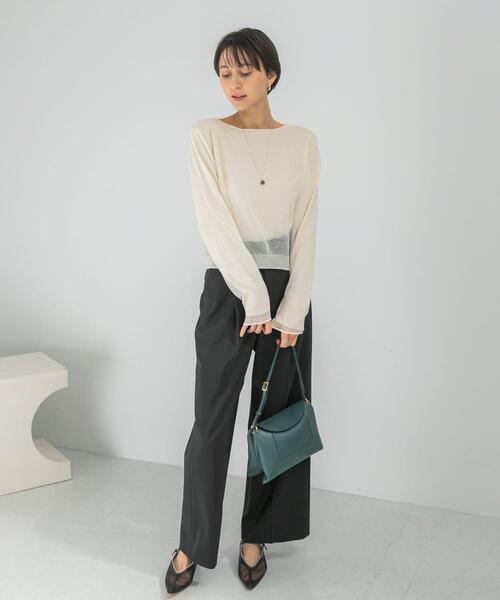 URBAN RESEARCH ROSSO WOMEN（アーバンリサーチ　ロッソ）の「防シワハイウエストワイドスラックス（その他パンツ・レディース・モカ/ライトベージュ/ブラック・TALL/38/36/34）」の6枚目の写真