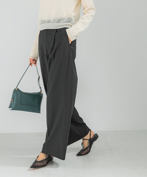 URBAN RESEARCH ROSSO WOMEN（アーバンリサーチ　ロッソ）の「防シワハイウエストワイドスラックス（その他パンツ・レディース・モカ/ライトベージュ/ブラック・TALL/38/36/34）」の21枚目の写真