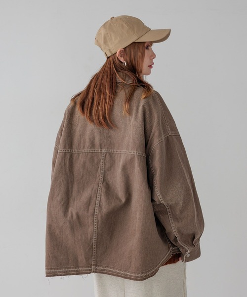 BAYFLOW（ベイフロー）の「デニムカバーオール（デニムジャケット・レディース・サックスブルー/インディゴブルー/ブラウン・SMALL/MEDIUM）」の11枚目の写真