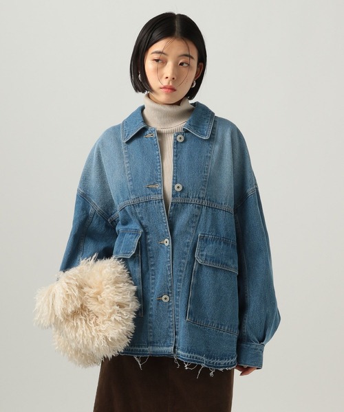 BAYFLOW（ベイフロー）の「デニムカバーオール（デニムジャケット・レディース・サックスブルー/インディゴブルー/ブラウン・SMALL/MEDIUM）」の17枚目の写真