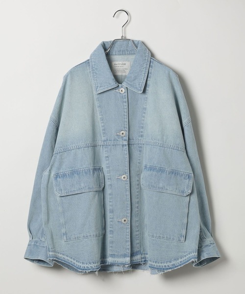 BAYFLOW（ベイフロー）の「デニムカバーオール（デニムジャケット・レディース・サックスブルー/インディゴブルー/ブラウン・SMALL/MEDIUM）」の21枚目の写真