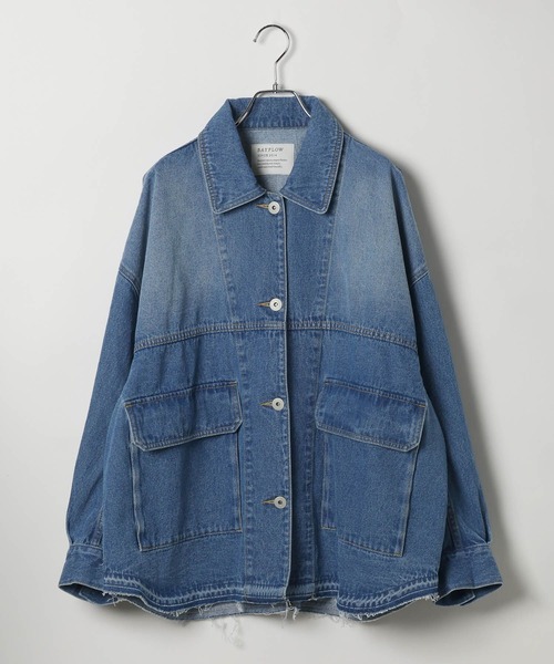 BAYFLOW（ベイフロー）の「デニムカバーオール（デニムジャケット・レディース・サックスブルー/インディゴブルー/ブラウン・SMALL/MEDIUM）」の22枚目の写真