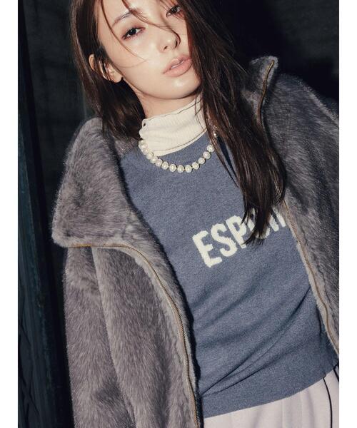 Te chichi（テチチ）の「【宮本茉由着用】グラデーションファースタンドジャケット（ノーカラージャケット・レディース・ブラウン/グレー・F）」の3枚目の写真