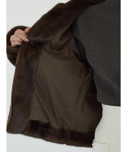 Te chichi（テチチ）の「【宮本茉由着用】グラデーションファースタンドジャケット（ノーカラージャケット・レディース・ブラウン/グレー・F）」の21枚目の写真