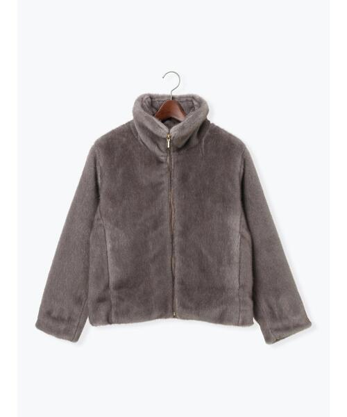 Te chichi（テチチ）の「【宮本茉由着用】グラデーションファースタンドジャケット（ノーカラージャケット・レディース・ブラウン/グレー・F）」の22枚目の写真