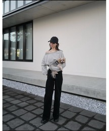 amel（エイメル）の「オフショルダースエットトップス / グレー（スウェット）」