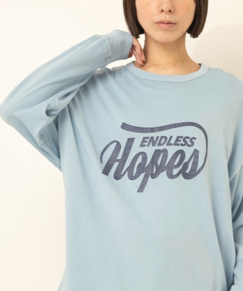 RNA-N(アールエヌエーエヌ)の「M2615 ロゴプリントロンT(Tシャツ/カットソー・レディース・スミクロ/キナリ/サックスブルー・FREE)」の3枚目の写真