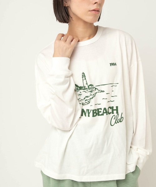 RNA-N(アールエヌエーエヌ)の「M2615 ロゴプリントロンT(Tシャツ/カットソー・レディース・スミクロ/キナリ/サックスブルー・FREE)」の1枚目の写真