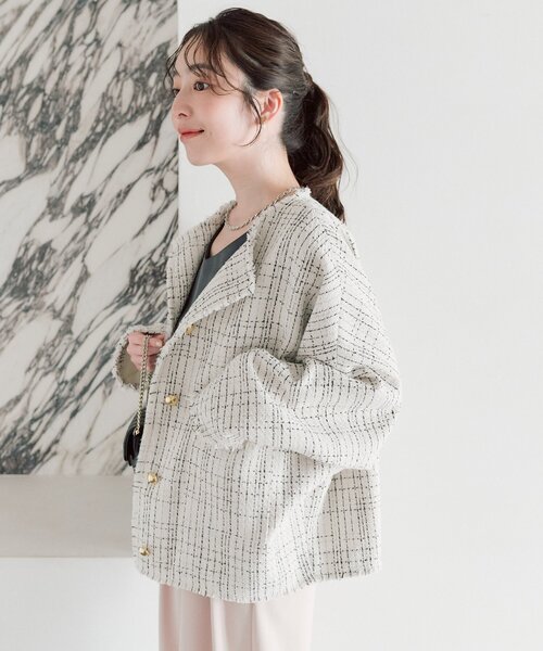 最終価格☆完売品！今期新作　ラブティックボンボン　ツィードジャケット ラブティックボンボン La boutique BonBon 【コンサバすぎないリッチ感