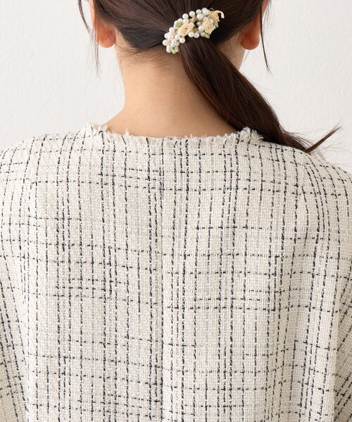 La boutique BonBon（ラブティックボンボン）の「【オケージョン対応】ツィード金ボタンジャケット（ノーカラージャケット・レディース・ブラック/オフホワイト・FREE）」の17枚目の写真