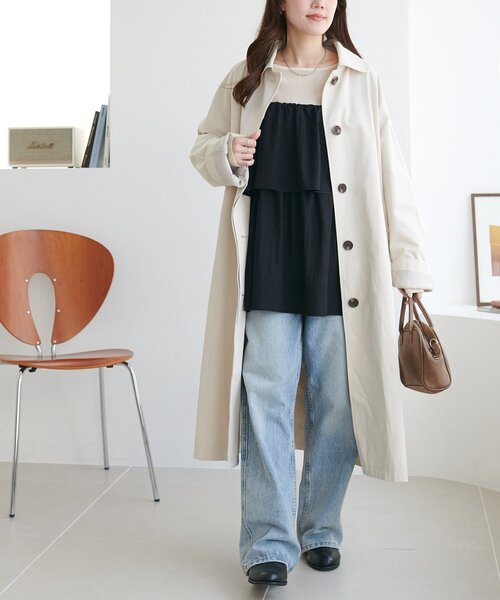 DISCOAT(ディスコート)の「ハシゴレースティアードキャミ(チュニック・レディース・オフホワイト/ブラック・FREE)」の17枚目の写真