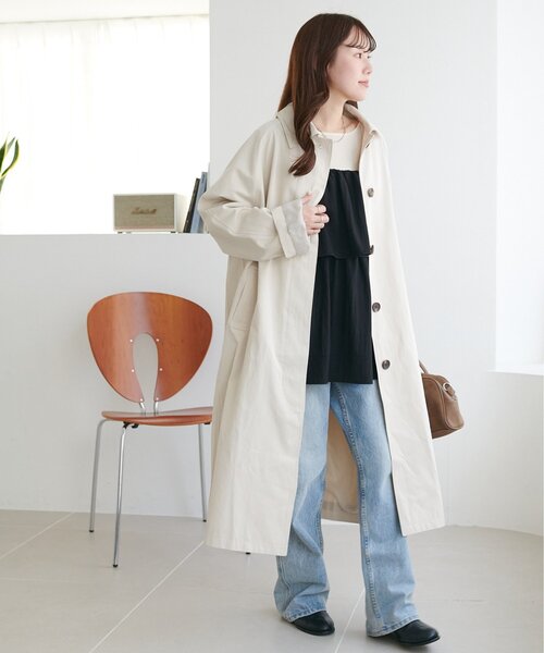 DISCOAT(ディスコート)の「ハシゴレースティアードキャミ(チュニック・レディース・オフホワイト/ブラック・FREE)」の16枚目の写真