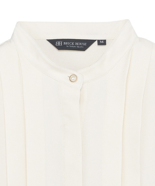 TOKYO SHIRTS(トウキョウシャツ)の「【吸水速乾】【COFREX】スタンド ビジュー ブラウス 長袖 レディースデザインシャツ(シャツ/ブラウス・レディース・ベージュ・S/M/L/LL/XL)」の3枚目の写真