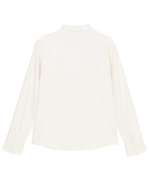 TOKYO SHIRTS(トウキョウシャツ)の「【吸水速乾】【COFREX】スタンド ビジュー ブラウス 長袖 レディースデザインシャツ(シャツ/ブラウス・レディース・ベージュ・S/M/L/LL/XL)」の2枚目の写真