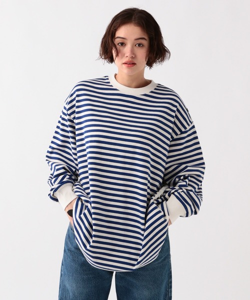 GEORGE'S(ジョージズ)の「バスクボーダーロングスリーブ(Tシャツ/カットソー・メンズ・ブルー系/ブラック系・LARGE/MEDIUM)」の1枚目の写真