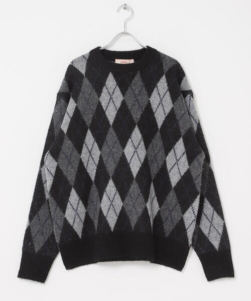FORK&SPOON（フォークアンドスプーン）の「FORK&SPOON　アーガイルプルオーバーニット（ニット/セーター・メンズ・ブラウン系その他/ブラック系その他・4/5）」の2枚目の写真